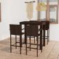 Preview: ARDEBO.de - 5-tlg. Garten-Bar-Set mit Armlehnen Poly Rattan Braun