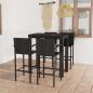 Preview: ARDEBO.de - 5-tlg. Garten-Bar-Set mit Armlehnen Poly Rattan Schwarz