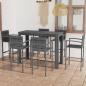 Preview: ARDEBO.de - 7-tlg. Garten-Bar-Set mit Armlehnen Poly Rattan Grau