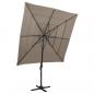 Preview: ARDEBO.de - Sonnenschirm mit Aluminium-Mast 4-lagig Taupe 250x250 cm