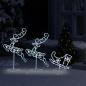 Preview: Weihnachtsdeko LED Rentiere & Schlitten Acryl 260x21x87 cm