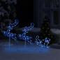 Preview: Weihnachtsdeko LED Rentiere & Schlitten Acryl 260x21x87 cm Blau