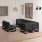 Preview: ARDEBO.de - 7-tlg. Garten-Lounge-Set mit Kissen Massivholz Kiefer