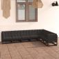 Preview: ARDEBO.de - 7-tlg. Garten-Lounge-Set mit Kissen Schwarz Massivholz Kiefer