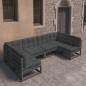 Preview: ARDEBO.de - 6-tlg. Garten-Lounge-Set mit Kissen Schwarz Massivholz Kiefer