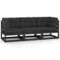 Preview: ARDEBO.de - 3-Sitzer-Gartensofa mit Kissen Kiefer Massivholz