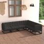 Preview: ARDEBO.de - 6-tlg. Garten-Lounge-Set mit Kissen Massivholz Kiefer