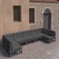 Preview: ARDEBO.de - 7-tlg. Garten-Lounge-Set mit Kissen Schwarz Massivholz Kiefer