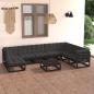 Preview: ARDEBO.de - 9-tlg. Garten-Lounge-Set mit Kissen Massivholz Kiefer