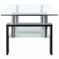 Preview: Couchtisch Schwarz Transparent 95x55x40 cm Hartglas