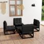 Preview: ARDEBO.de - 5-tlg. Garten-Lounge-Set mit Kissen Massivholz Kiefer