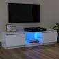 Preview: ARDEBO.de - TV-Schrank mit LED-Leuchten Weiß 120x30x35,5 cm