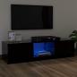 Preview: ARDEBO.de - TV-Schrank mit LED-Leuchten Schwarz 120x30x35,5 cm