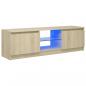 Preview: TV-Schrank mit LED-Leuchten Sonoma-Eiche 120x30x35,5 cm