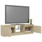 Preview: TV-Schrank mit LED-Leuchten Sonoma-Eiche 120x30x35,5 cm