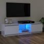 Preview: ARDEBO.de - TV-Schrank mit LED-Leuchten Hochglanz-Weiß 120x30x35,5 cm