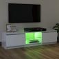 Preview: TV-Schrank mit LED-Leuchten Hochglanz-Weiß 120x30x35,5 cm