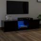 Preview: ARDEBO.de - TV-Schrank mit LED-Leuchten Schwarz 140x40x35,5 cm