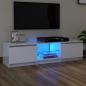 Preview: ARDEBO.de - TV-Schrank mit LED-Leuchten Hochglanz-Weiß 140x40x35,5 cm