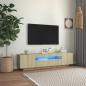 Preview: ARDEBO.de - TV-Schrank mit LED-Leuchten Sonoma-Eiche 160x35x40 cm