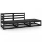 Preview: ARDEBO.de - 3-tlg. Garten-Lounge-Set Schwarz Massivholz Kiefer