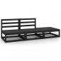 Preview: ARDEBO.de - 3-tlg. Garten-Lounge-Set Schwarz Massivholz Kiefer