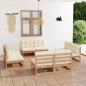 Preview: ARDEBO.de - 8-tlg. Garten-Lounge-Set mit Kissen Kiefer Massivholz