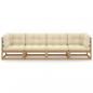 Preview: 4-Sitzer-Gartensofa mit Kissen Kiefer Massivholz