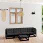 Preview: ARDEBO.de - 5-tlg. Garten-Lounge-Set mit Kissen Massivholz Kiefer