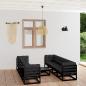 Preview: ARDEBO.de - 9-tlg. Garten-Lounge-Set mit Kissen Massivholz Kiefer