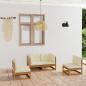 Preview: ARDEBO.de - 4-tlg. Garten-Lounge-Set mit Kissen Kiefer Massivholz