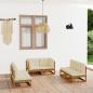 Preview: ARDEBO.de - 6-tlg. Garten-Lounge-Set mit Kissen Kiefer Massivholz