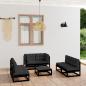 Preview: ARDEBO.de - 7-tlg. Garten-Lounge-Set mit Kissen Massivholz Kiefer