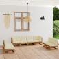 Preview: ARDEBO.de - 8-tlg. Garten-Lounge-Set mit Kissen Kiefer Massivholz