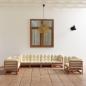 Preview: ARDEBO.de - 8-tlg. Garten-Lounge-Set mit Kissen Kiefer Massivholz