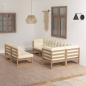 Preview: ARDEBO.de - 7-tlg. Garten-Lounge-Set mit Kissen Massivholz Kiefer