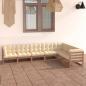 Preview: ARDEBO.de - 7-tlg Garten-Lounge-Set mit Kissen Honigbraun Massivholz Kiefer