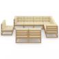 Preview: 9-tlg Garten-Lounge-Set mit Kissen Honigbraun Massivholz Kiefer