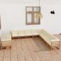 Preview: ARDEBO.de - 11-tlg. Garten-Lounge-Set mit Kissen Honigbraun Massivholz