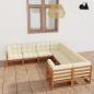 Preview: ARDEBO.de - 8-tlg Garten-Lounge-Set mit Kissen Honigbraun Massivholz Kiefer