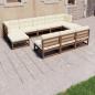 Preview: ARDEBO.de - 8-tlg Garten-Lounge-Set mit Kissen Honigbraun Massivholz Kiefer