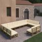 Preview: ARDEBO.de - 12-tlg. Garten-Lounge-Set mit Kissen Honigbraun Massivholz