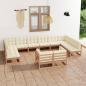 Preview: ARDEBO.de - 12-tlg. Garten-Lounge-Set mit Kissen Honigbraun Massivholz