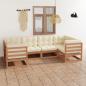 Preview: ARDEBO.de - 6-tlg Garten-Lounge-Set mit Kissen Honigbraun Massivholz Kiefer