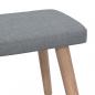 Preview: Relaxsessel mit Hocker Hellgrau Stoff