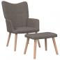 Preview: ARDEBO.de - Relaxsessel mit Hocker Taupe Stoff