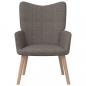 Preview: Relaxsessel mit Hocker Taupe Stoff