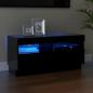 Preview: ARDEBO.de - TV-Schrank mit LED-Leuchten Schwarz 80x35x40 cm