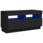 Preview: TV-Schrank mit LED-Leuchten Schwarz 80x35x40 cm