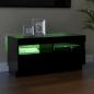 Preview: TV-Schrank mit LED-Leuchten Schwarz 80x35x40 cm